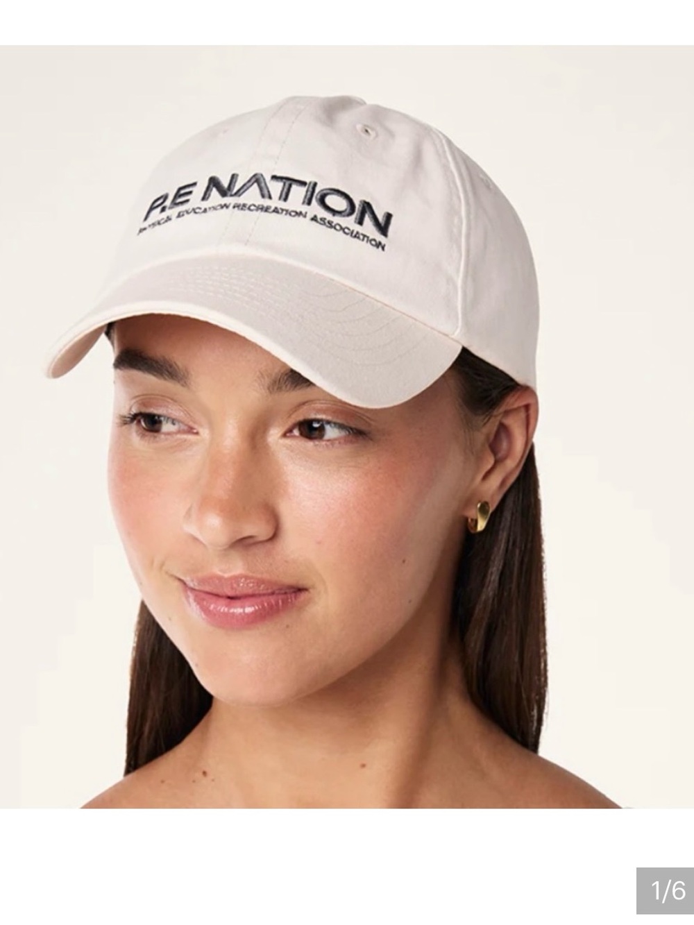 P.E NATION Off-White Baseball Cap with Black Logo